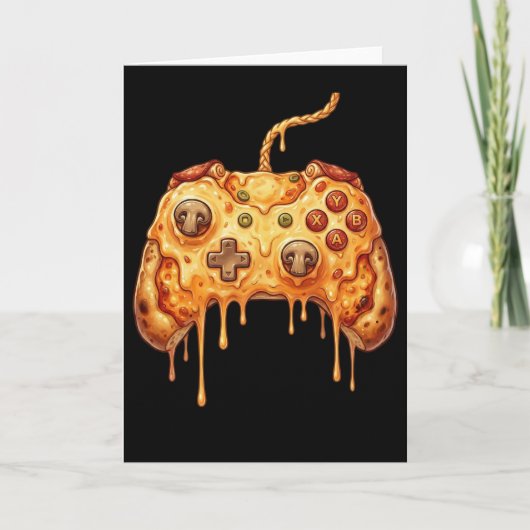 Carte Funny Gamer Pizza Gaming Video Game Enthusiast Boy (Devant)