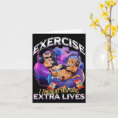 Carte Funny Gaming Gamer Cat (Fleur jaune)