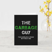 Carte Funny Garbage Man Saying Trash Man Garbage Truck D (Fleur jaune)