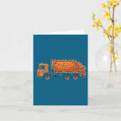 Carte Funny Garbage Truck Christmas Graphics Lights Love (Fleur jaune)