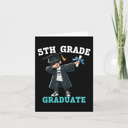 Carte Funny Garçons de 5e année Graduation Grad Dabbing  (Devant)