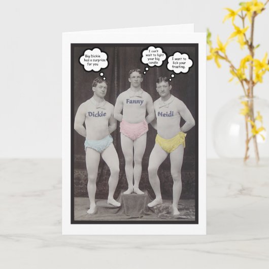 Carte Funny Gay Anniversaire (Fleur jaune)