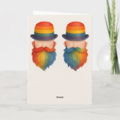 Carte Funny Gay Beard Couple Anniversaire Rainbow Prider (Dos)