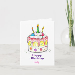 CARTE FUNNY GCE CREAM ANNIVERSAIRE DE ENFANT GÂTEAU