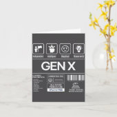 Carte Funny Generation X Characteristics Mens Navy  (Fleur jaune)