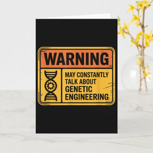 Carte Funny Genetic Engineering Warning Sign Bioengineer (Fleur jaune)