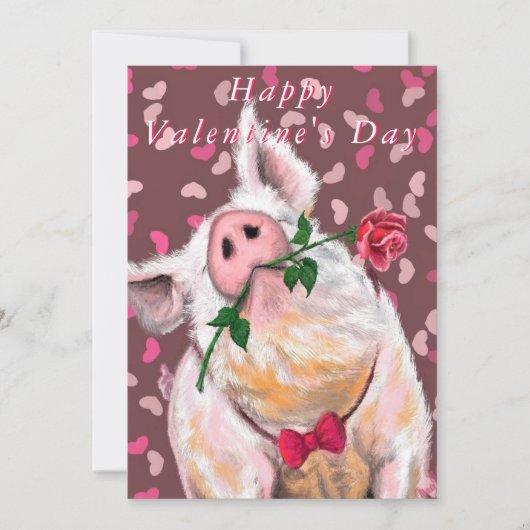Carte Funny Gentleman Pig Valentine's Day Card (Devant)