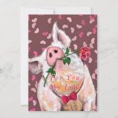 Carte Funny Gentleman Pig Valentine's Day Card (Dos)