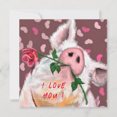 Carte Funny Gentleman Pig Valentine's Day Card (Dos)