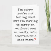 Carte Funny Get Well (Devant)