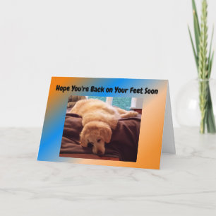 Carte Funny Get Well Card avec Golden Retriever