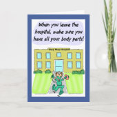 Carte Funny Get Well Card:  Missing Body Parts (Devant)