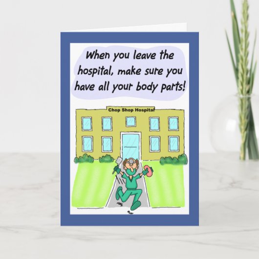Carte Funny Get Well Card:  Missing Body Parts (Devant)