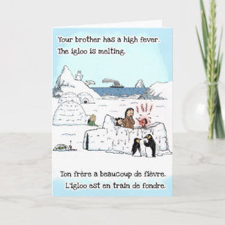 Carte Funny Get Well Card pour enfants - Français Anglai