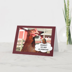 Carte Funny Get Well Chicken Pun for Surgery Operation