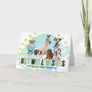 Carte Funny Get Well Pack de Chiens avec nom