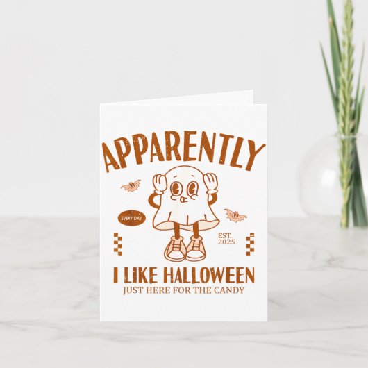 Carte Funny Ghost Apparently, I Like Halloween (Devant)