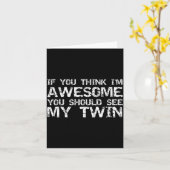 Carte Funny Gift For Twin From Twin If You Think I'm Awe (Fleur jaune)