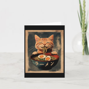 Carte Funny Ginger Cat Ramen Japonaise Graphique Tee Kaw