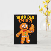 Carte Funny Gingerbread Man Who Did This Pun Cookies Wom (Fleur jaune)