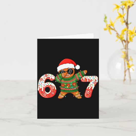 Carte Funny Gingerbread Six Seven 67 Ice Cream Drip Chri (Fleur jaune)