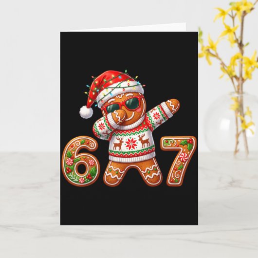 Carte Funny Gingerbread Six Seven 67 Ice Cream Drip Chri (Fleur jaune)
