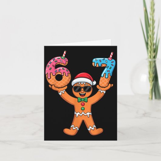 Carte Funny Gingerbread Six Seven Meme Christmas Brainro (Devant)