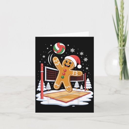 Carte Funny Gingerbread Volleyball Player Christmas  (Devant)