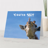 Funny Giraffe Joyeux 18e anniversaire