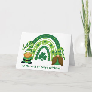 Carte Funny Gnome Rainbow St Patrick's Day