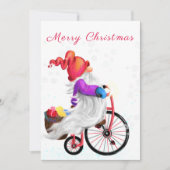 Carte Funny Gnome with Bike and Toxits (Devant)