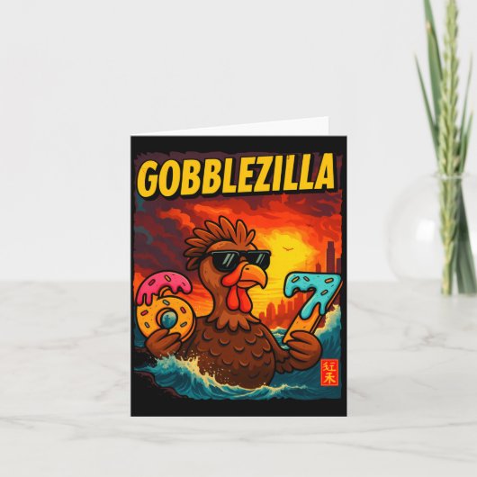 Carte Funny Gobblezilla Meme Thanksgiving And 6-7 Christ (Devant)