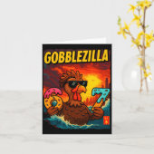 Carte Funny Gobblezilla Meme Thanksgiving And 6-7 Christ (Fleur jaune)