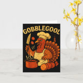 Carte Funny Gobbol Italian Gobble Turkey Day Fall Thanks (Fleur jaune)