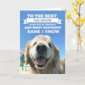 Carte Funny Golden Retriever Fête des pères chien (Fleur jaune)