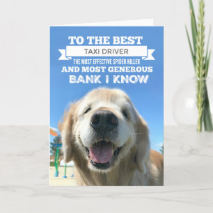 Carte Funny Golden Retriever Fête des pères chien