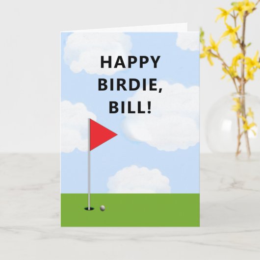 Carte Funny Golf Anniversaire (Fleur jaune)