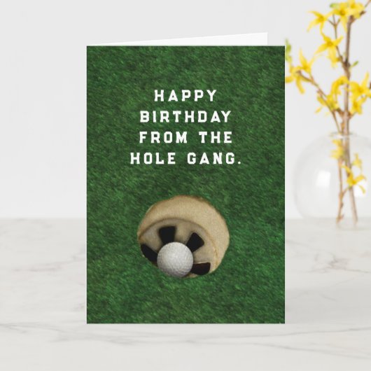 Carte Funny Golf Anniversaire (Fleur jaune)