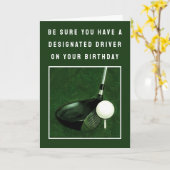 Carte Funny Golf Anniversaire (Fleur jaune)