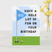 Carte Funny Golf Anniversaire (Fleur jaune)