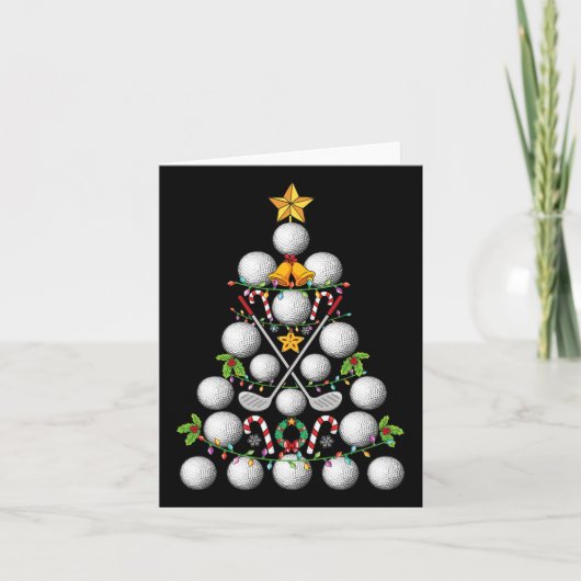 Carte Funny Golf Ball Christmas Tree Christmas Golf Love (Devant)