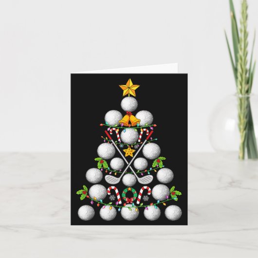 Carte Funny Golf Ball Christmas Tree Christmas Golf Love (Devant)