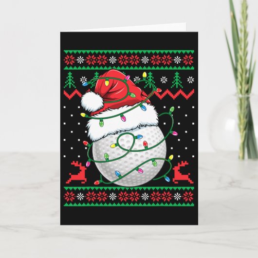 Carte Funny Golf Ugly Christmas Sweater Womens Mens Golf (Devant)