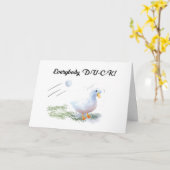 Carte Funny Golfday avec canard (Fleur jaune)