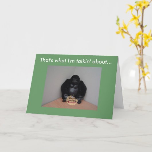 Carte Funny Gorilla (Fleur jaune)
