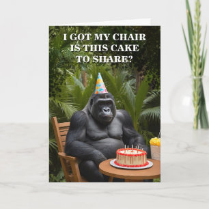 Carte Funny Gorilla Célébrer dans la jungle Anniversaire