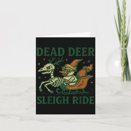 Carte Funny Goth Christmas Pun Y Reindeer Skeleton Xmas (Devant)