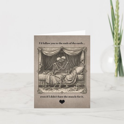 Carte Funny Goth Skelton couple Valentine Anniversary (Devant)