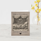 Carte Funny Goth Skelton couple Valentine Anniversary (Fleur jaune)