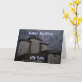 Carte Funny Gothic cemetery Birthday (Fleur jaune)